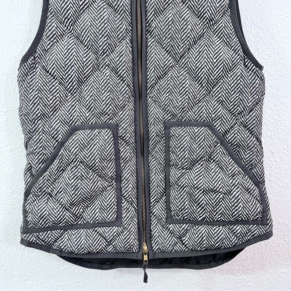 - J Crew gray geometry print down vest - Picture 3 of 6